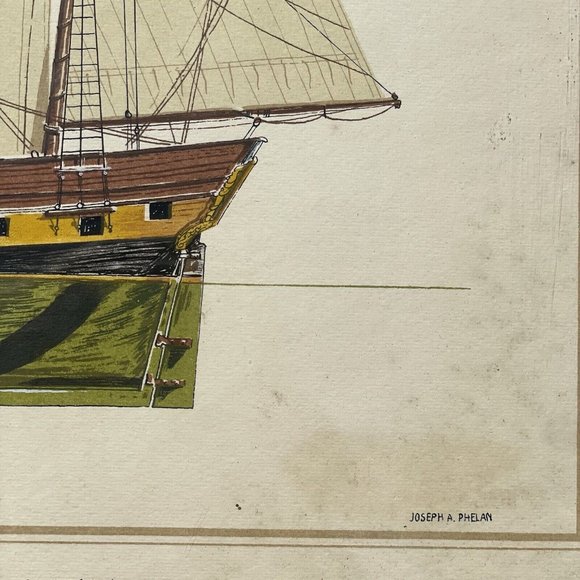 The Privateer Rattlesnake by Joseph A. Phelan - Vintage Nautical Wall Art Print - Picture 7 of 16